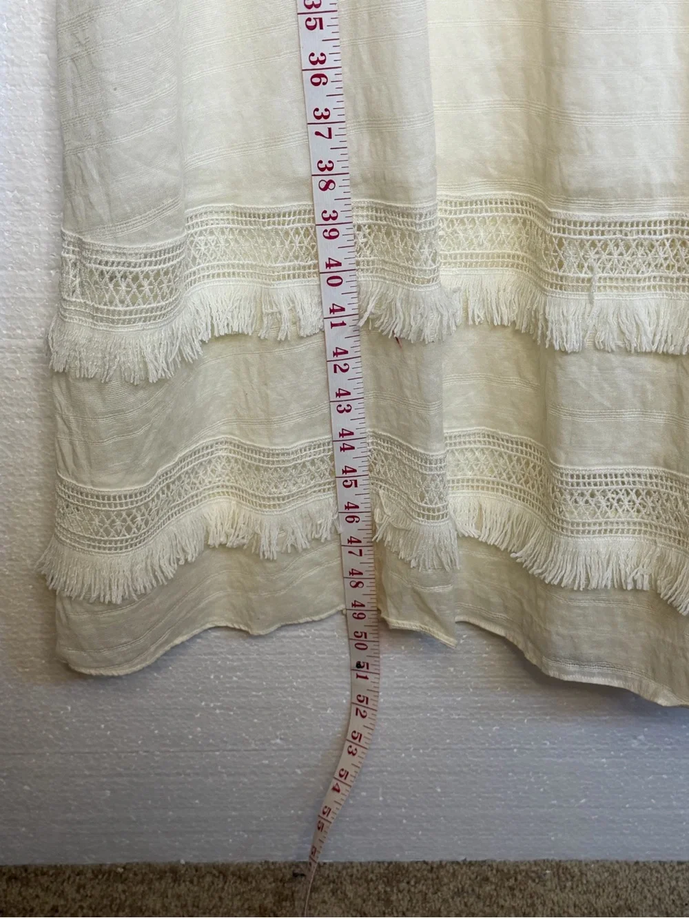 & Other Stories Cream Boho Lace-Trim Midi Dress - Picture 7 of 11